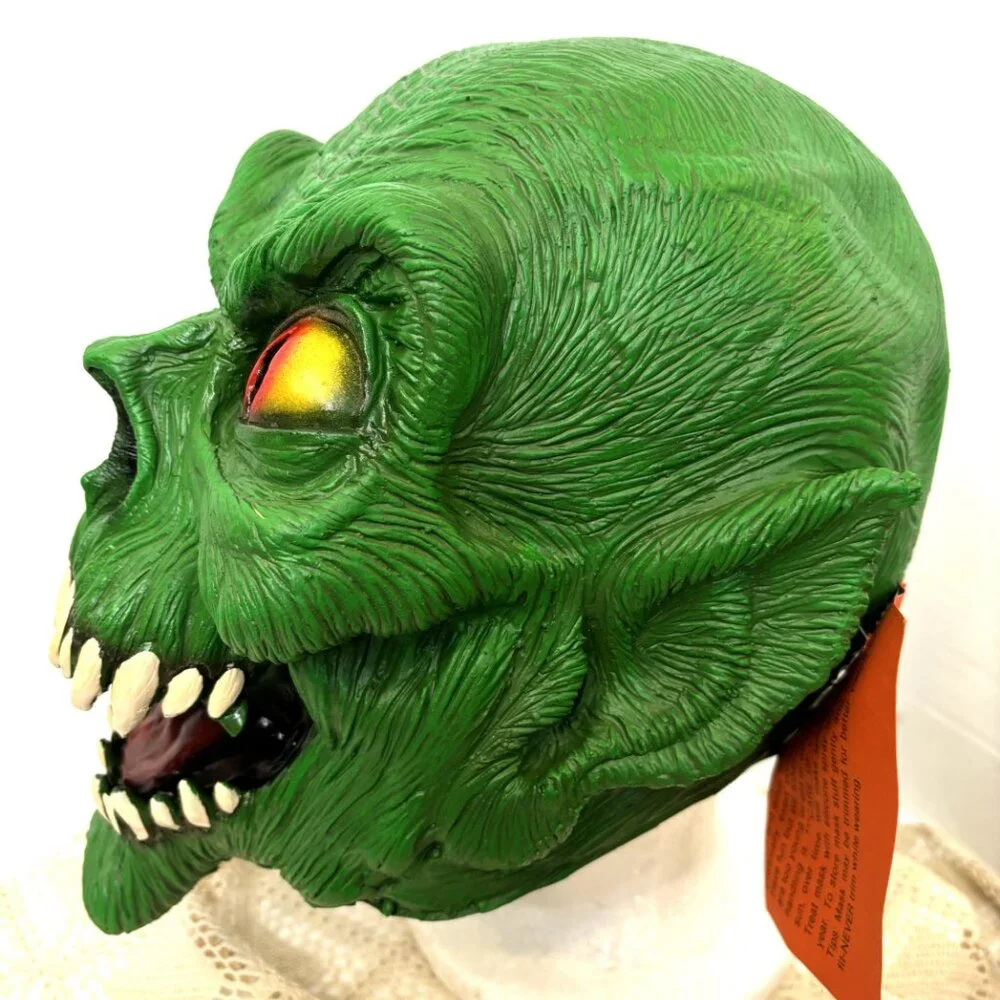 Rare VTG 1990 Green Demon  American Mask & Novelty Vintage Collectible Mask NWT